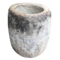 Antique Circular Limestone Water Vessel