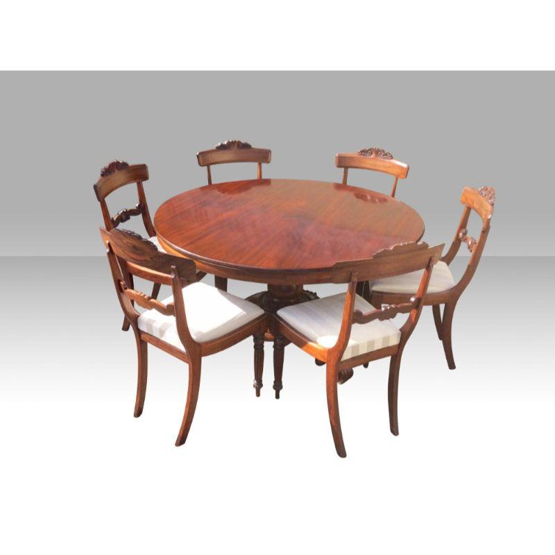 Antique circular mahogany breakfast dining, hall table in lovely original condition set on original castors

51ins diameter x 28.75ins high. 
  
 
Declaration: This item is antique. The date of manufacture has been declared as 19th century.