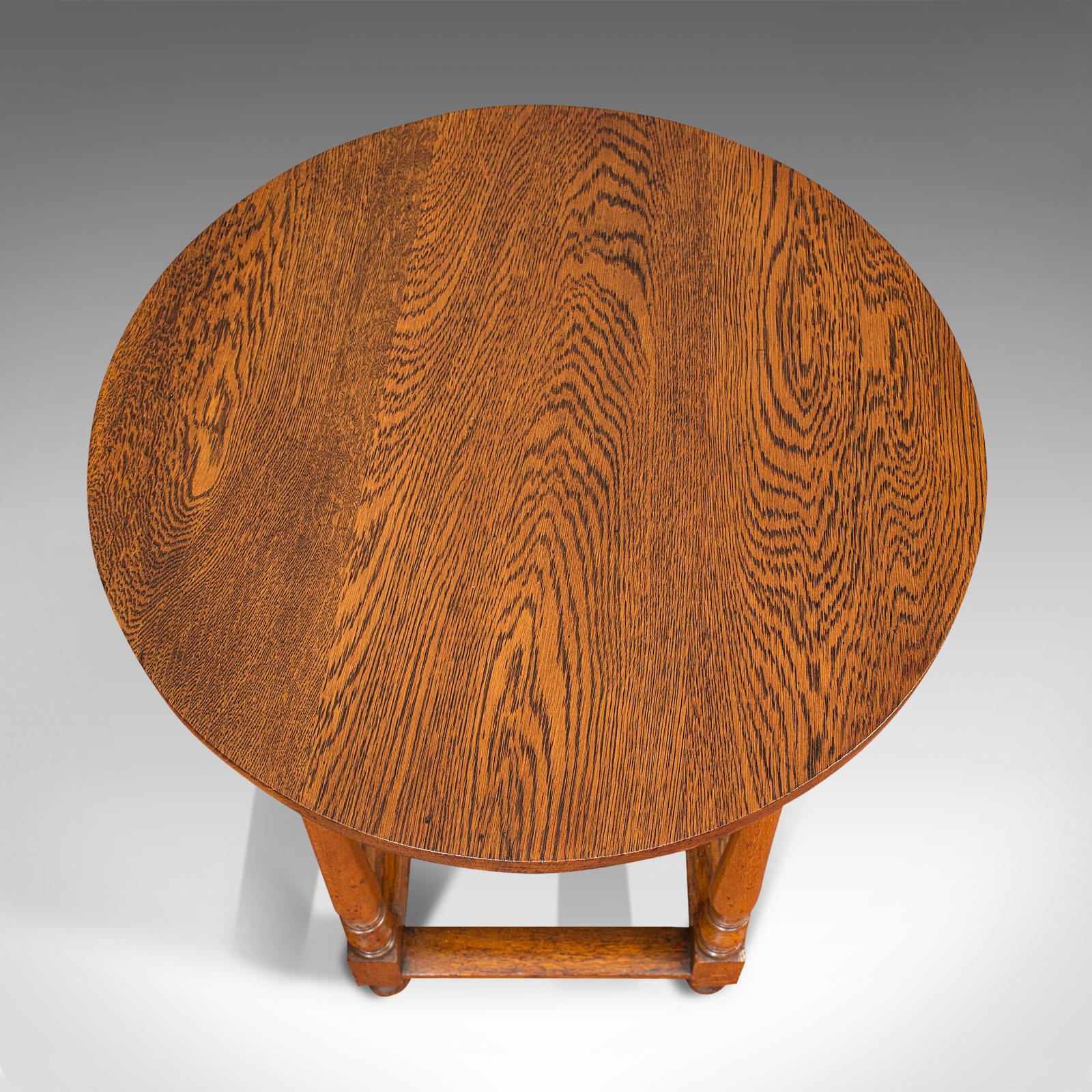 Circular Occasional Table, English, Oak, Side, Lamp, Edwardian, circa 1910 3