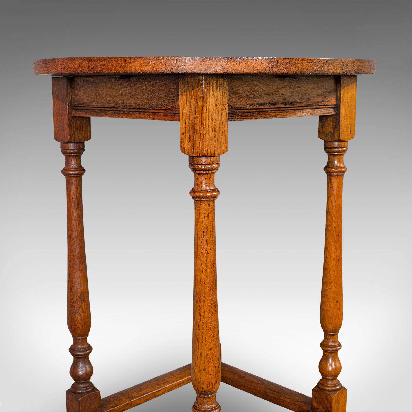 Circular Occasional Table, English, Oak, Side, Lamp, Edwardian, circa 1910 4
