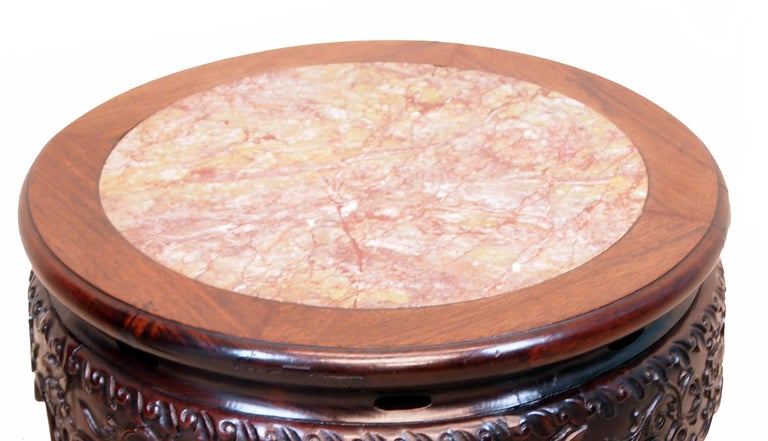 Chinese 19th Century Oriental Hardwood Circular Coffee Table For Sale