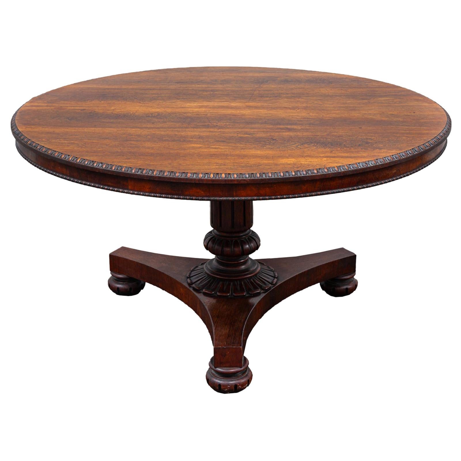 Antique Circular Rosewood Table For Sale