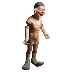 Antique Circus Clown with Poseable Arms and Caracterful Smile