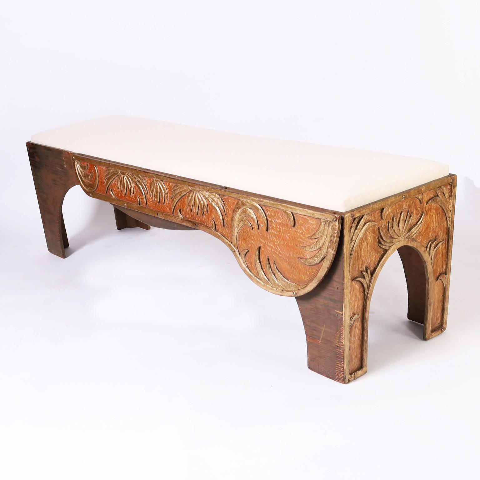 Antique Circus Snake Charmers Bench or Chaise Lounge 2