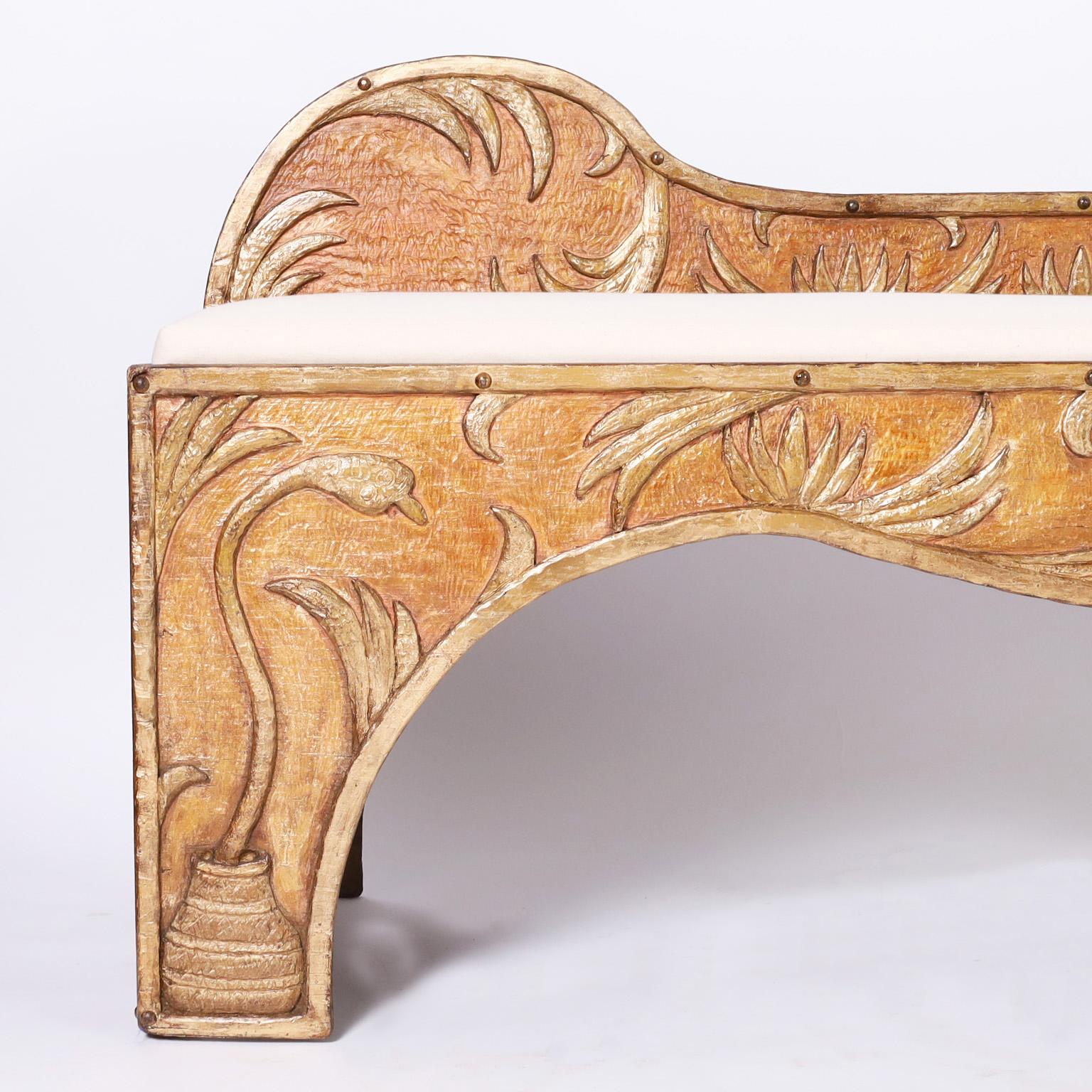 Edwardian Antique Circus Snake Charmers Bench or Chaise Lounge