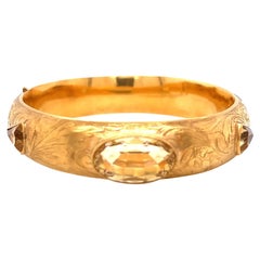 Antique Citrine 14 Karat Gold Bangle