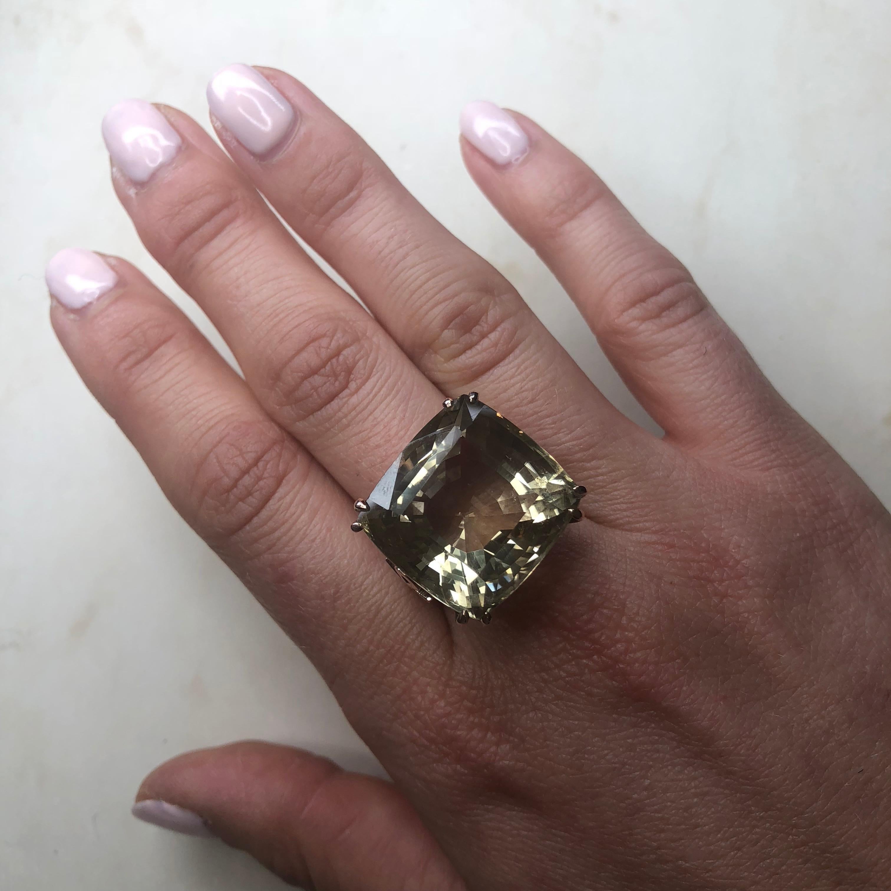 Antique Citrine and 9 Carat Gold Bishops Ring 1