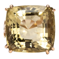 Antique Citrine and 9 Carat Gold Bishops Ring