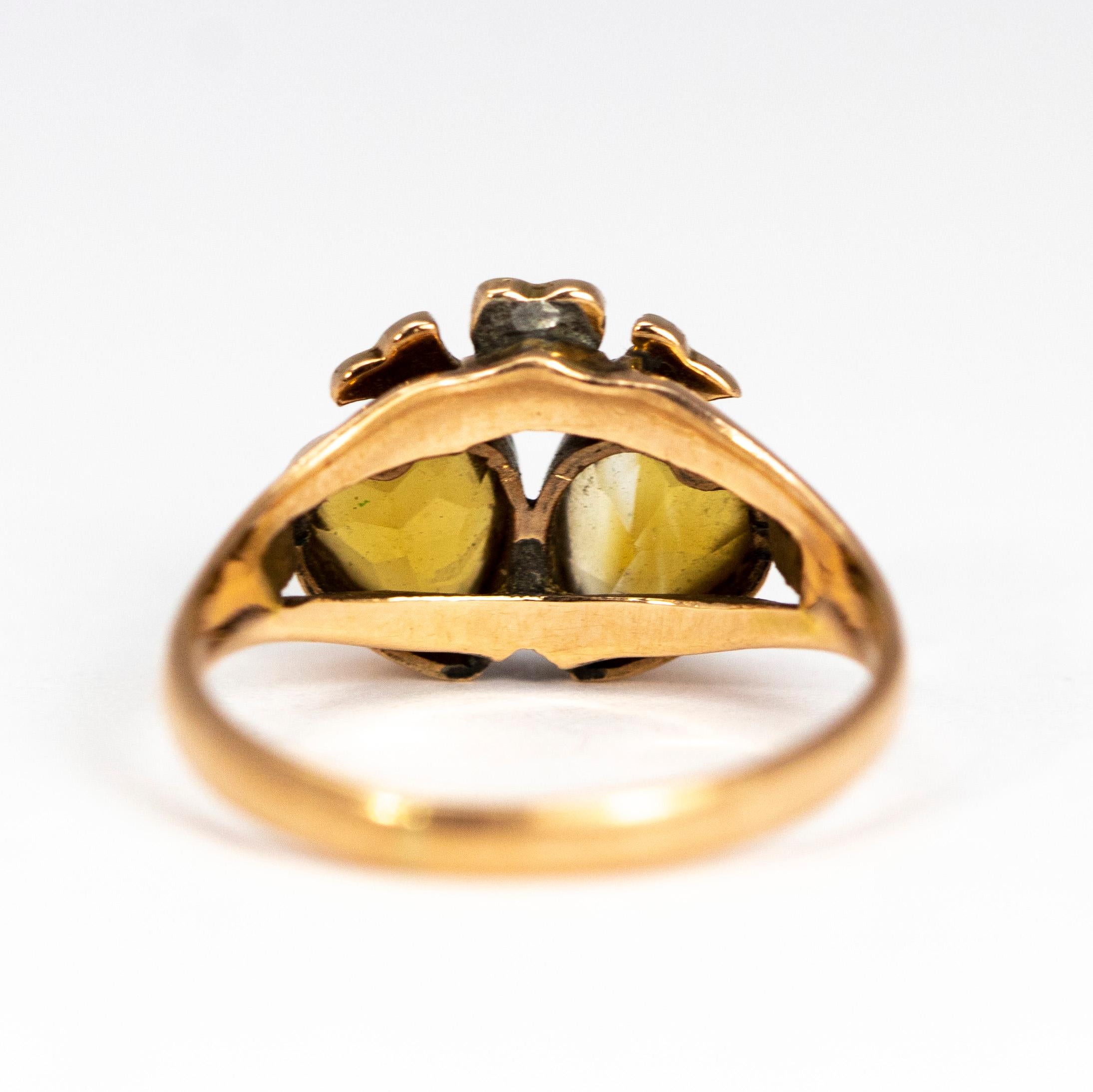 vintage gold heart ring