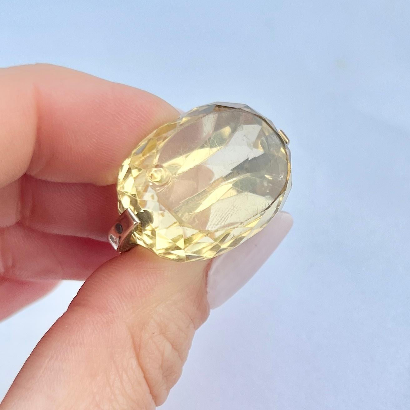 Non taillé Objet pivotant ancien en or 9 carats et citrine en vente
