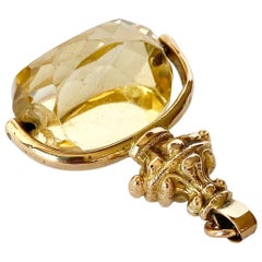 Poignée pivotante ancienne en or 9 carats et citrine