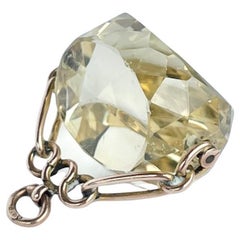 Objet pivotant ancien en or 9 carats et citrine