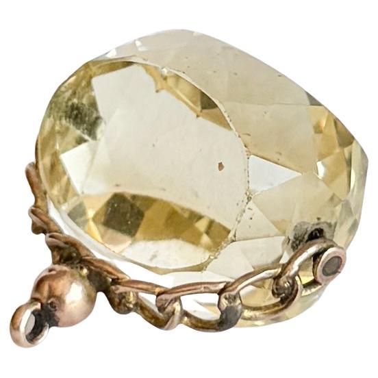 Antique Citrine and 9 Carat Gold Swivel Fob