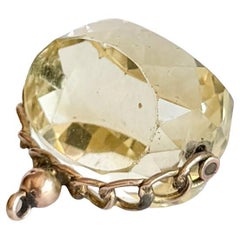 Objet pivotant ancien en or 9 carats et citrine