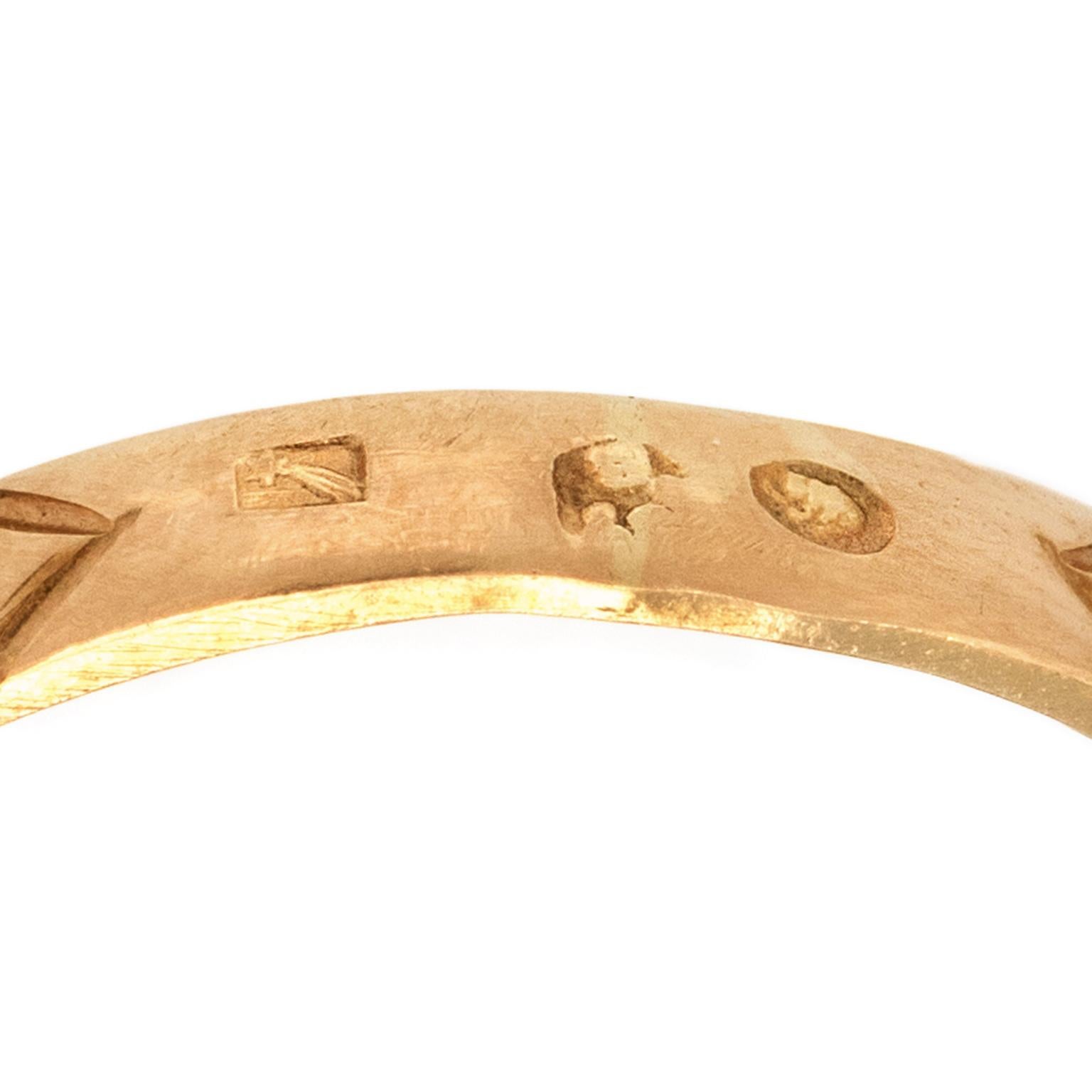 Antiker Ring mit Citrin und Diamant für Damen oder Herren im Angebot