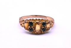 Antique Citrine and Emerald Ring, circa 1860