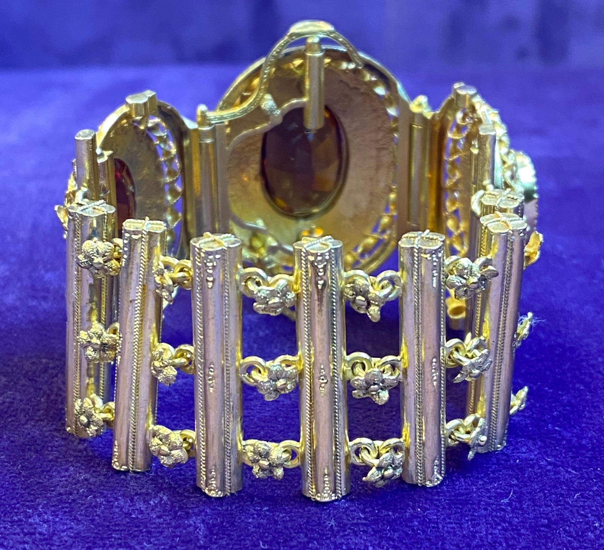 Antikes Citrin-Goldarmband im Zustand „Hervorragend“ im Angebot in New York, NY