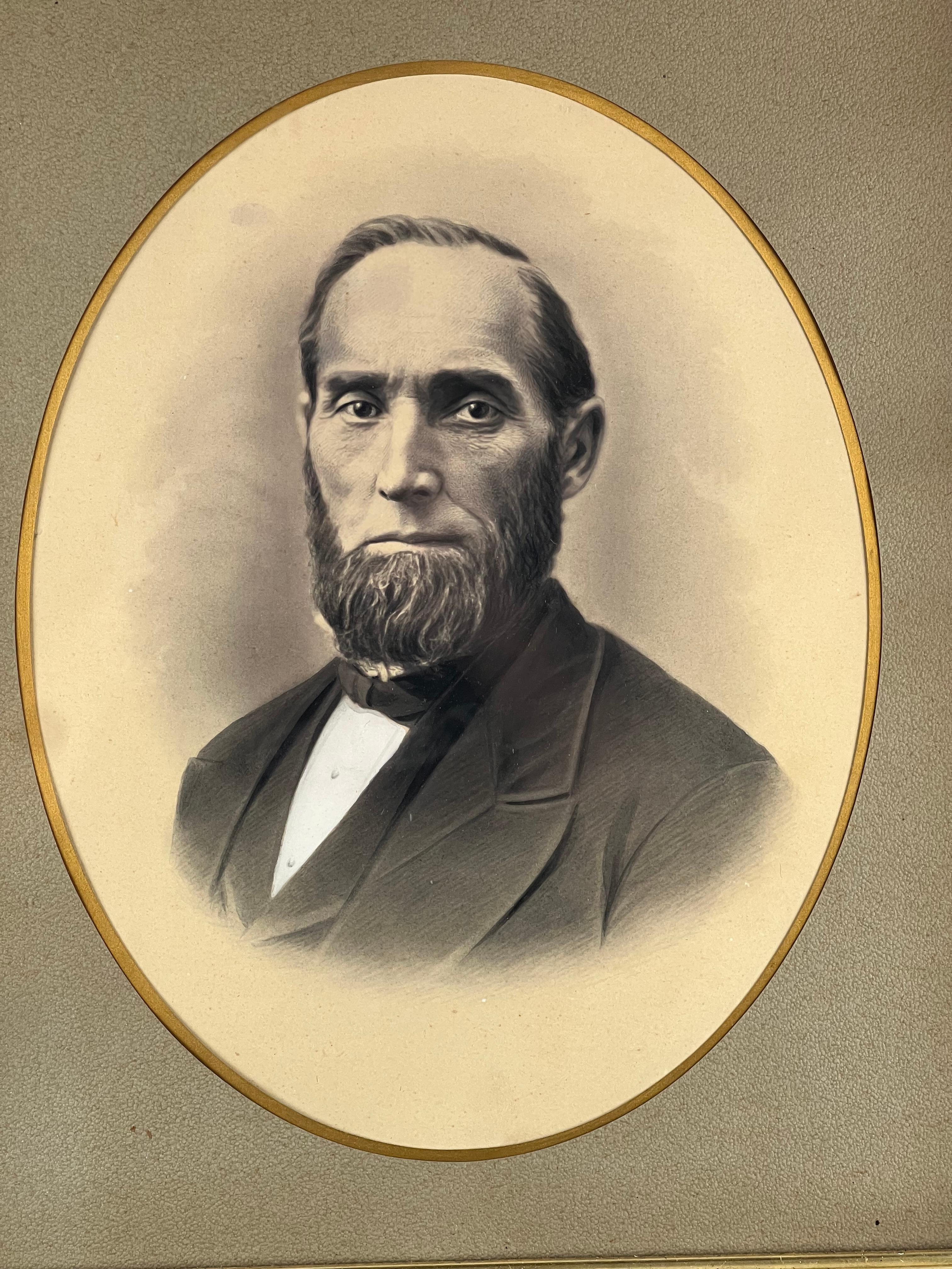 Antike Bürgerkrieg Ära Porträt eines Gentleman in vergoldetem Holzrahmen (amerikanisch) im Angebot