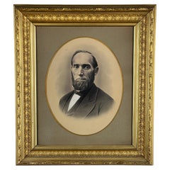 Antique Civil War Era Portrait of a Gentleman in Gilt Wood Frame
