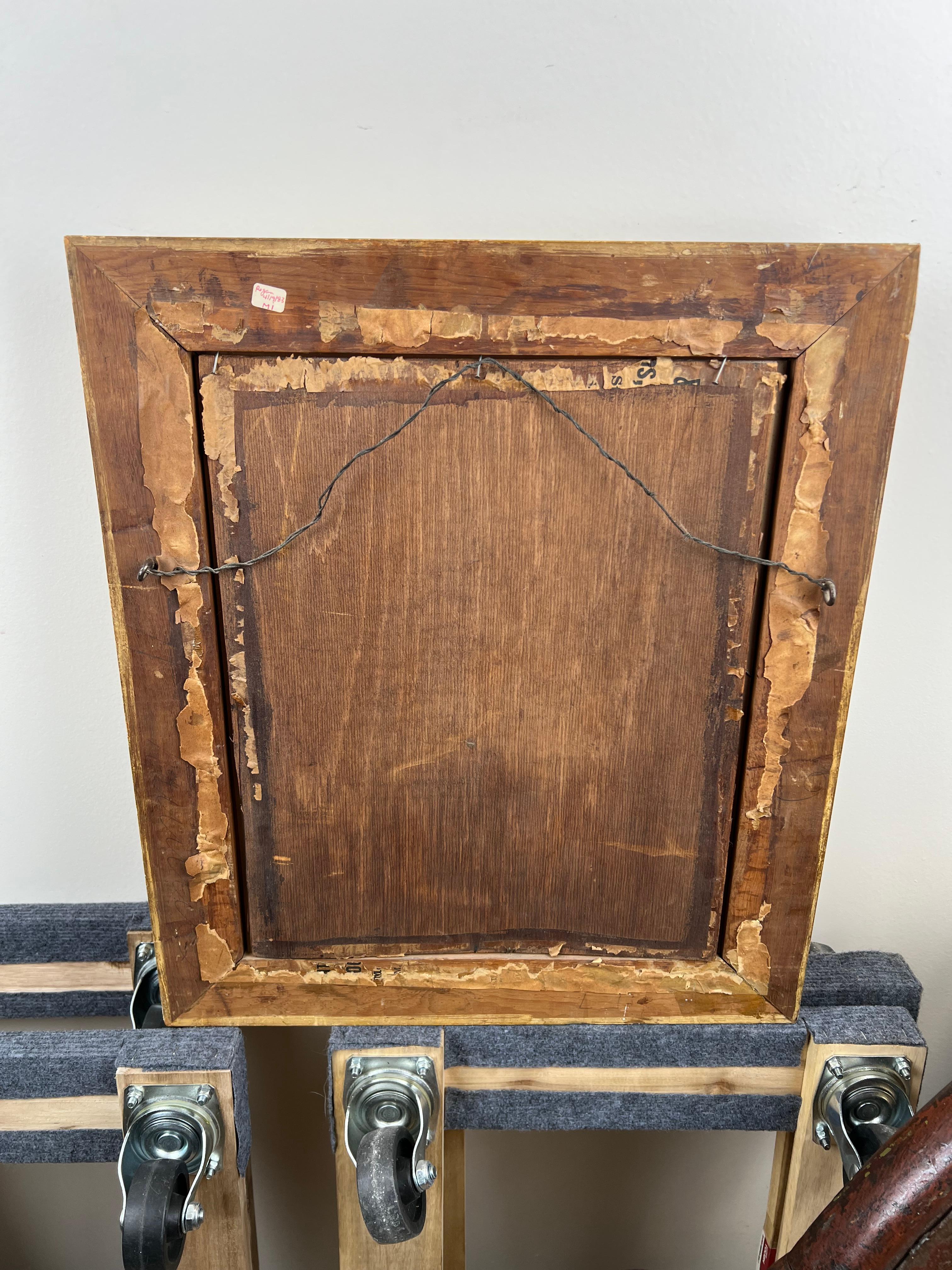 Ce portrait saisissant, datant de l'époque de la guerre de Sécession, représente une femme digne du XIXe siècle, réalisée avec une technique raffinée de fusain et de pastel populaire au milieu des années 1800. Son expression posée, ses cheveux