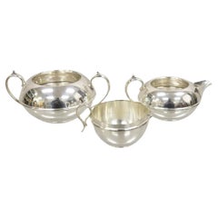 Antiguo juego de té plateado eduardiano inglés CJ & Co - Juego de 3 piezas