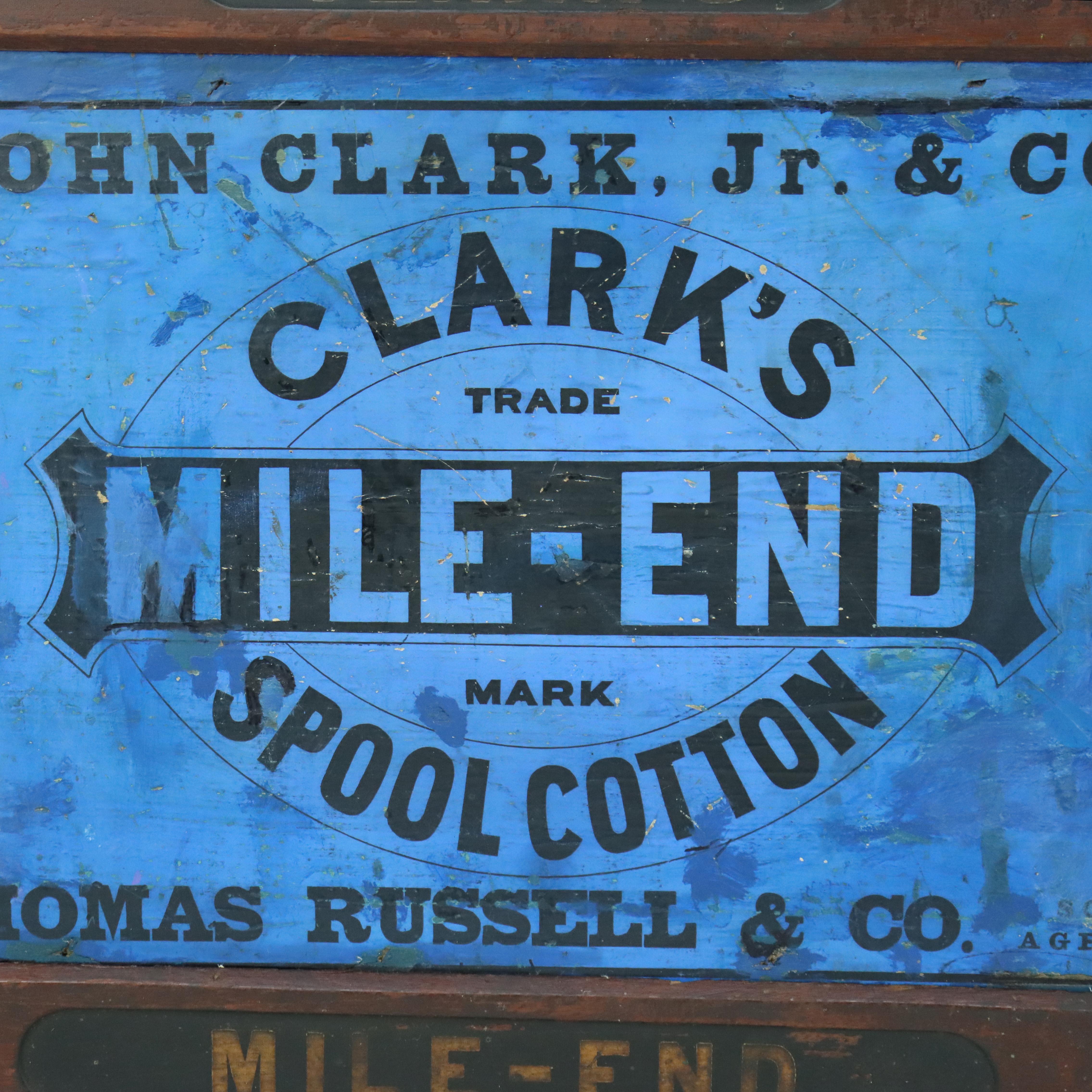 Wood Antique Clark Spool Cabinet C1910 For Sale