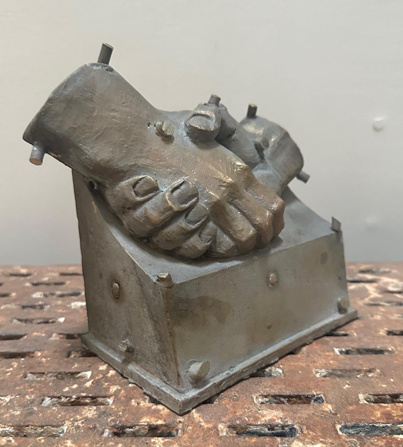 Cast Antique Clasped Hands Awards Mold For Sale