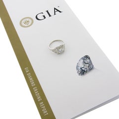 Antique Classic Art Deco Platinum 1.64ct GIA Old Diamond Pyramid Engagement Ring