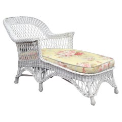Antique Bar Harbor Wicker Chaise Lounge