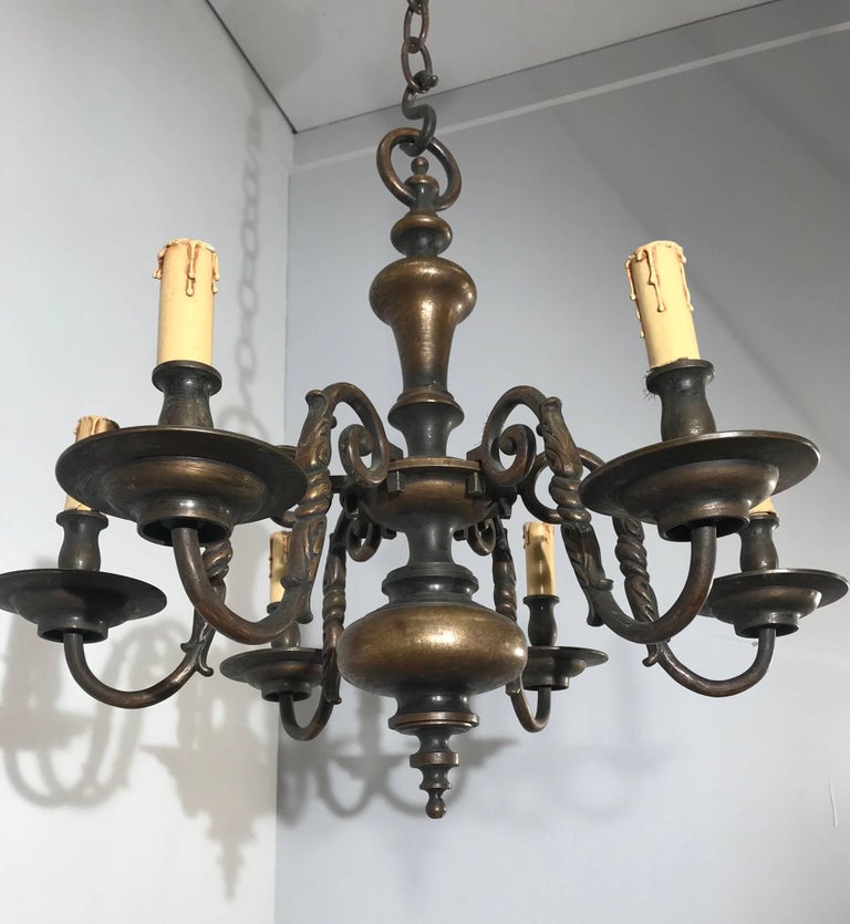 Antique Classic Design Heavy Bronze SixArm Candle or Electric