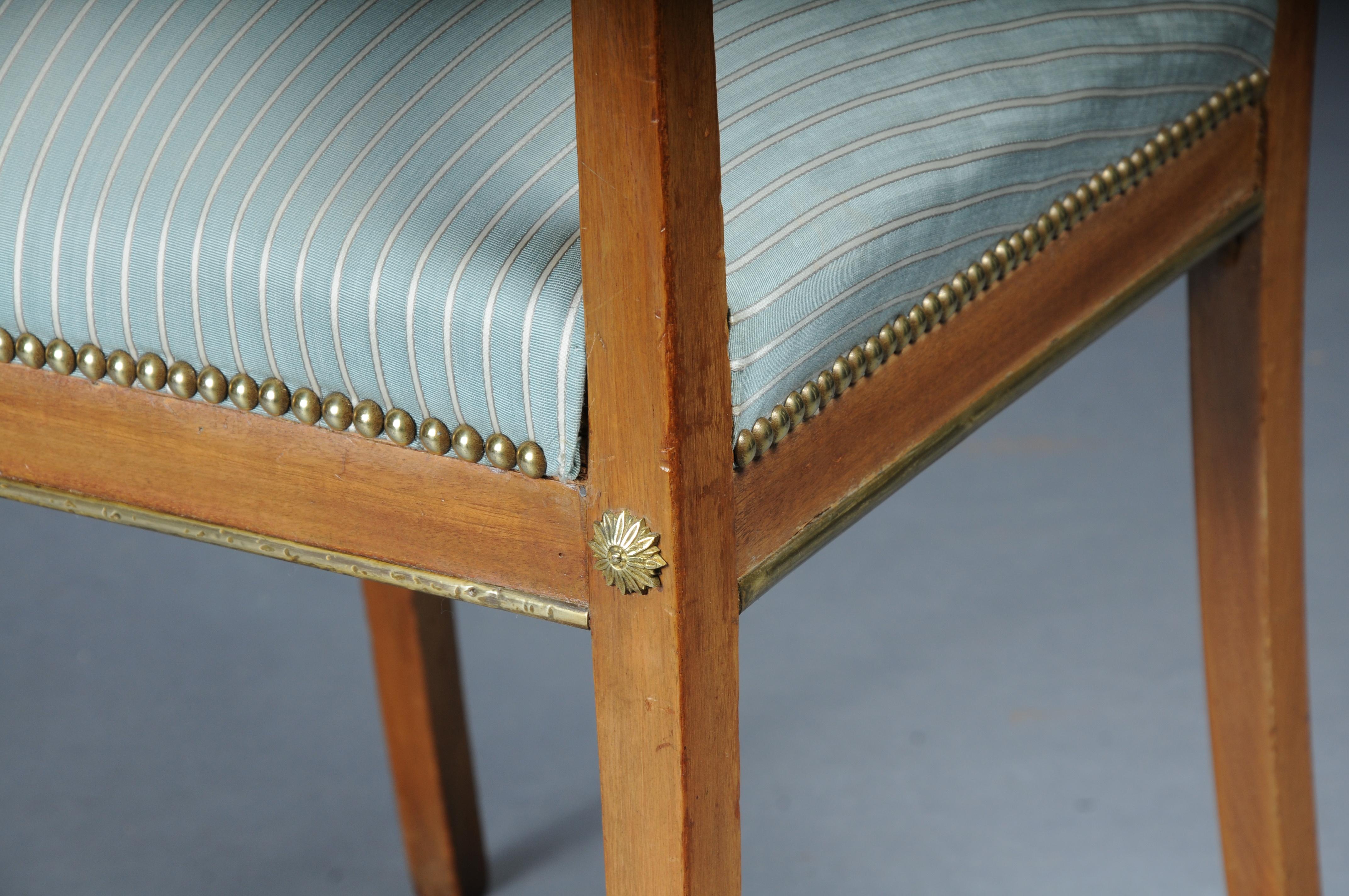 Antique classic Empire armchair mahogany with brass, Paris. For Sale 6