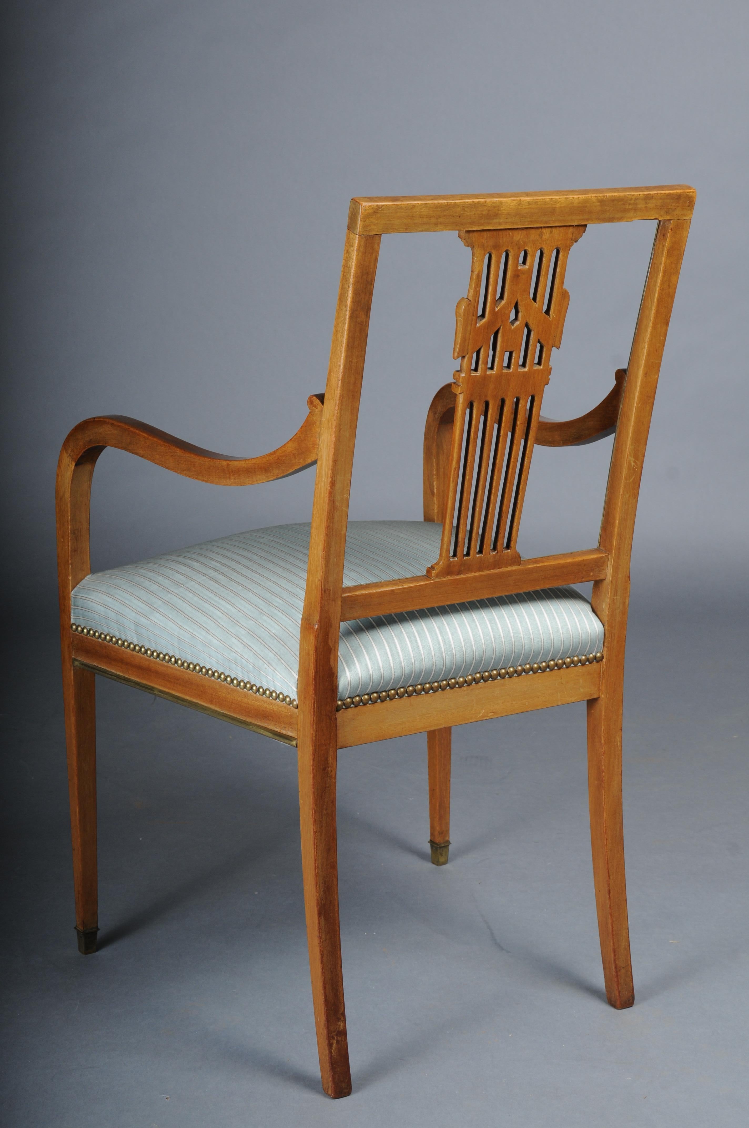 Antique classic Empire armchair mahogany with brass, Paris. For Sale 1