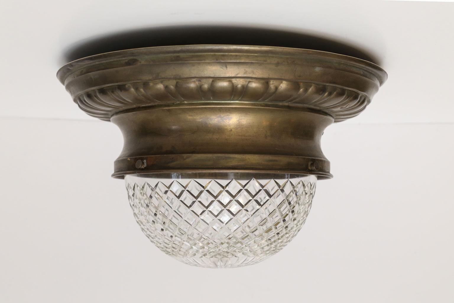 Late 19th Century Antique Classic French Repoussé Flush Mount Light