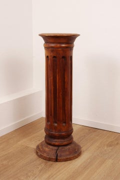 Antique classic French wooden pedestal stand display column