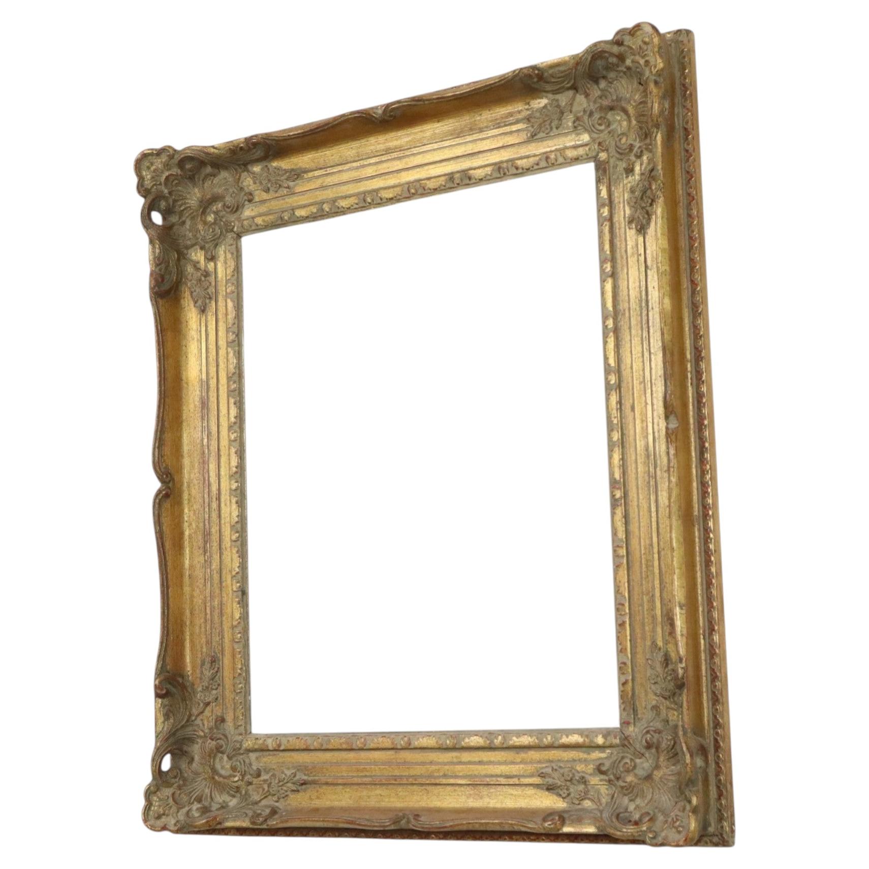 Antique Classic Gold Leaf Frame Baroque Style Pine 74x64cm For Sale
