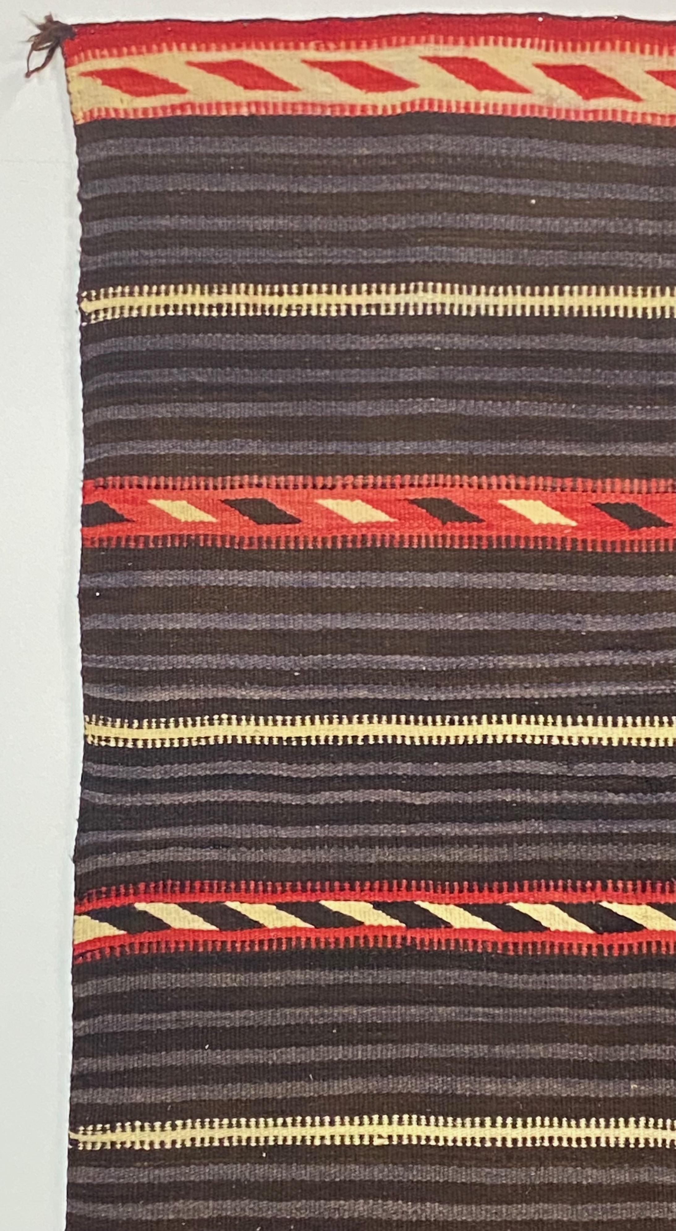 Antique Classic Moki Style Navajo Wearing Blanket, Late 19th Century In Good Condition For Sale In San Francisco, CA