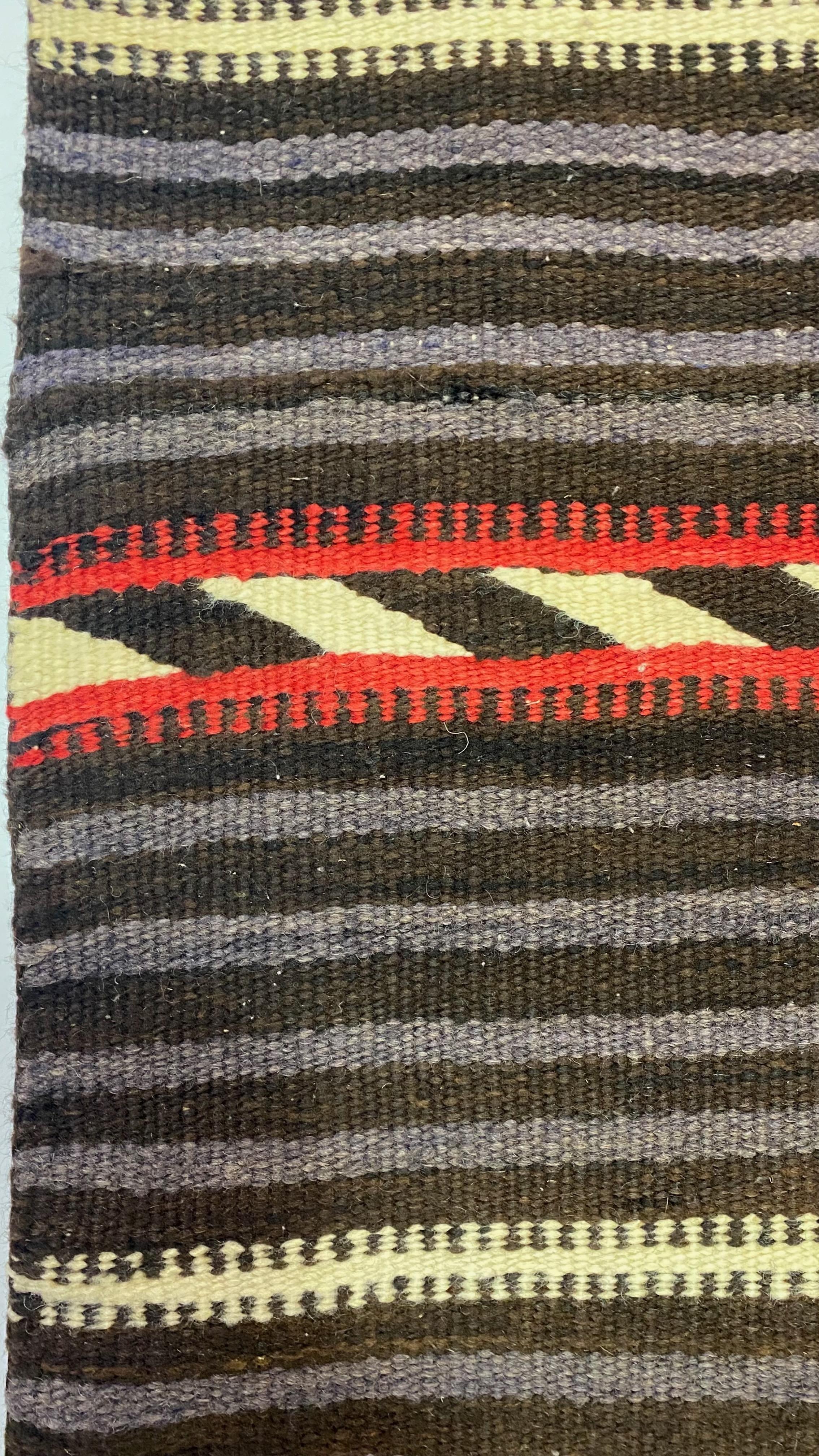 Antique Classic Moki Style Navajo Wearing Blanket, Late 19th Century For Sale 1