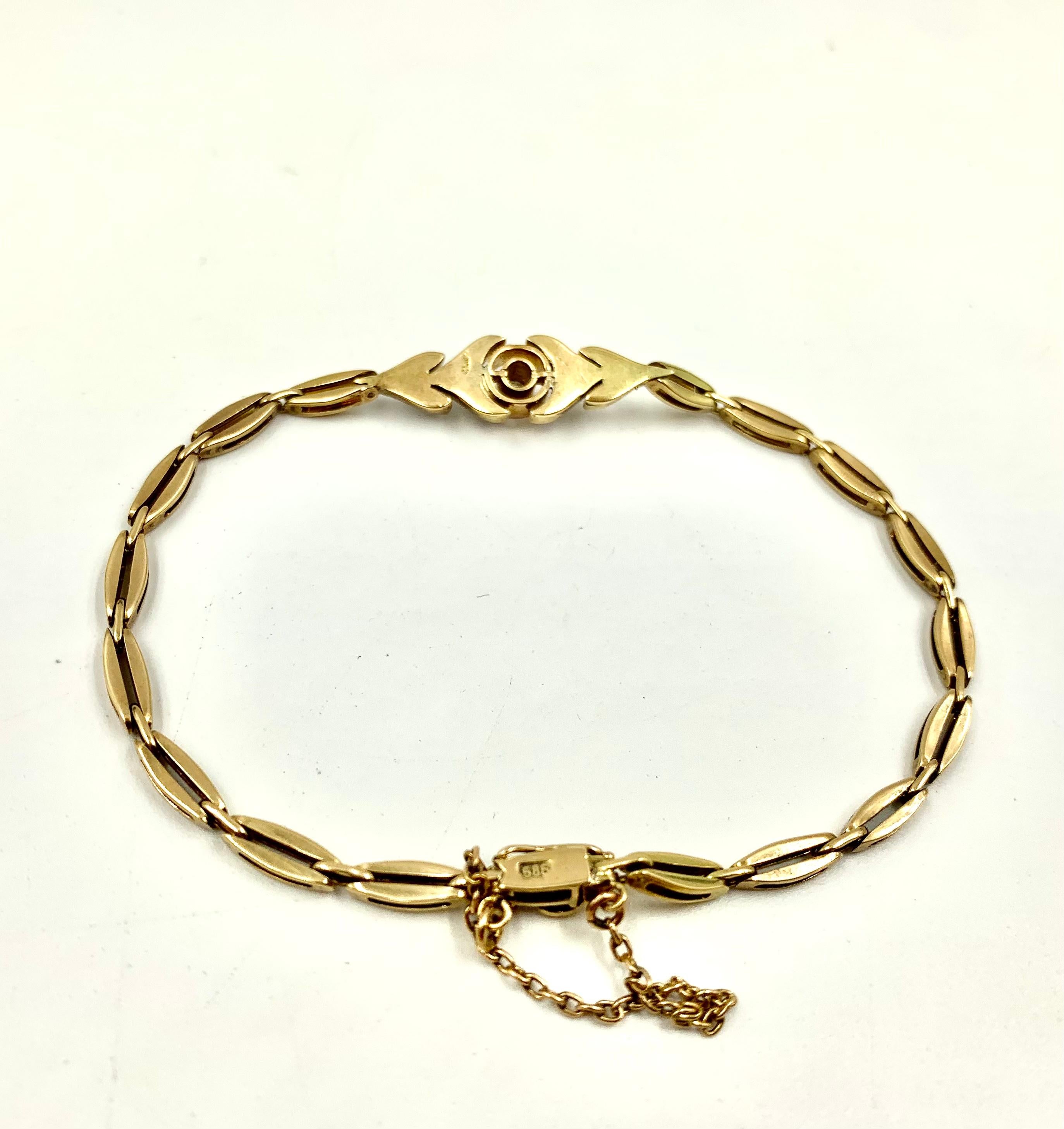 Russe Empire Bracelet classique russe ancien à maillons en or jaune et blanc 56 diamants, années 1880 en vente