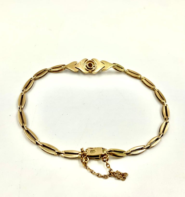 Antique Classic Russian Diamond Yellow and White 56 Gold Link Bracelet