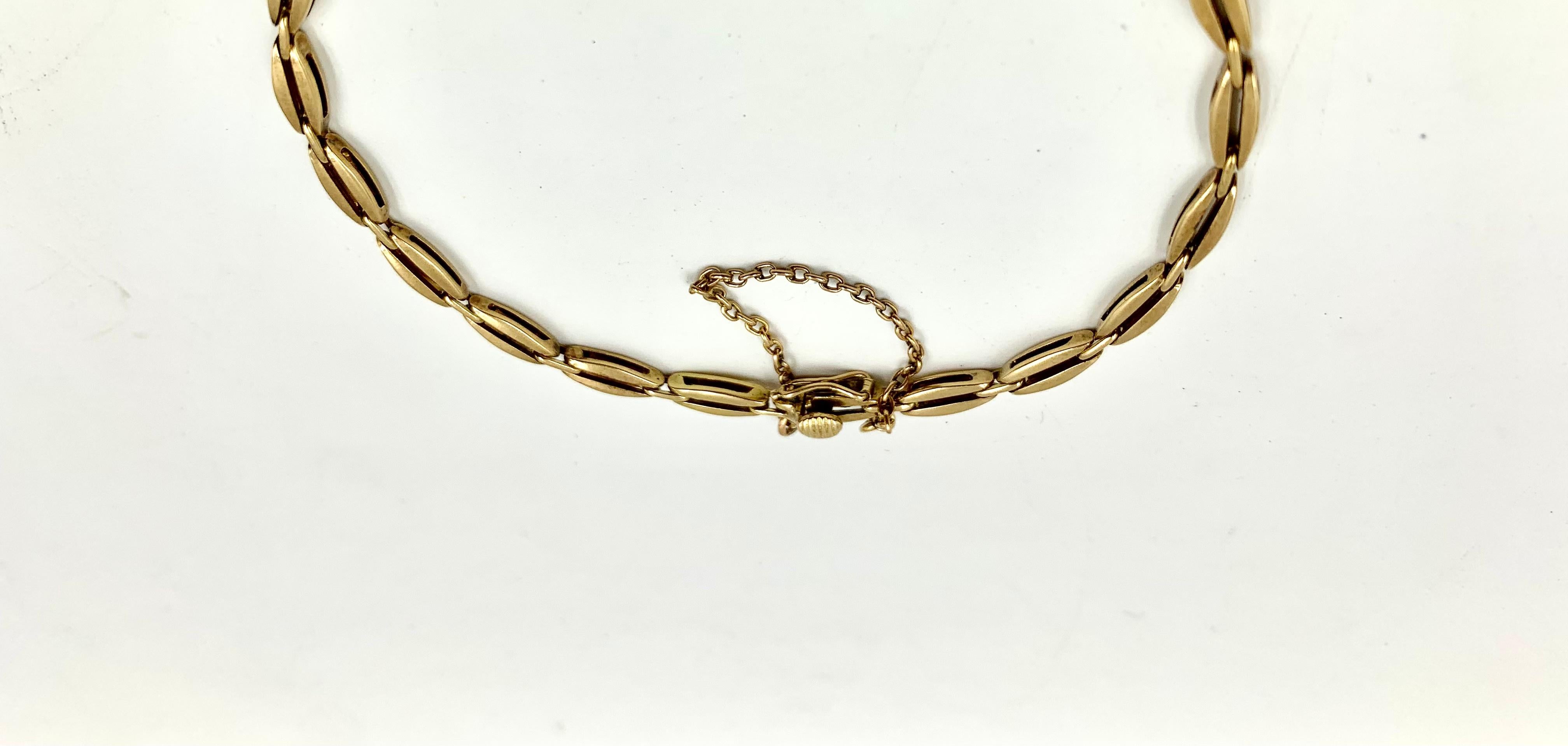 Russian Empire Antique Classic Russian Diamond Yellow and White 56 Gold Link Bracelet, 1880's For Sale