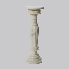 Antique Classical Alabaster Sculpture Display Pedestal Circa 1900