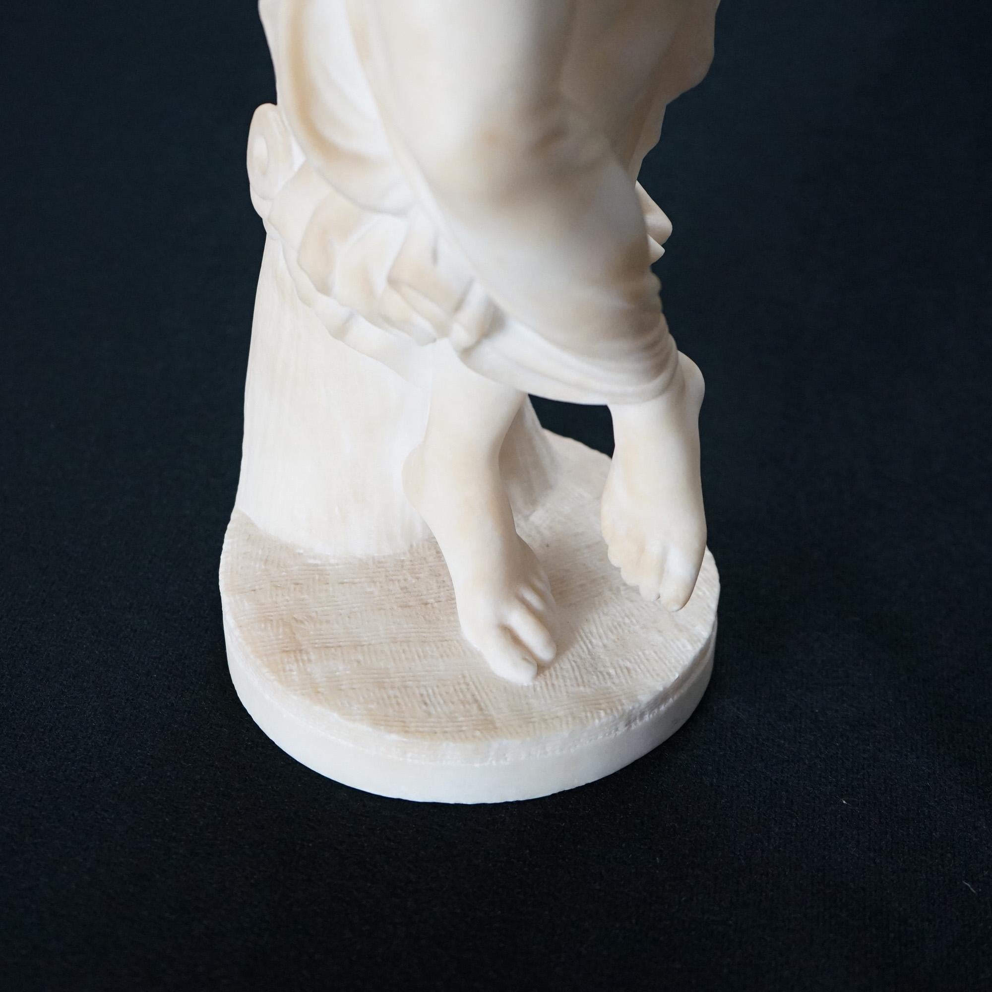  Antique Classical Alabaster Sculpture of a Woman by P. Bazzanti, Florence 19thC For Sale 5