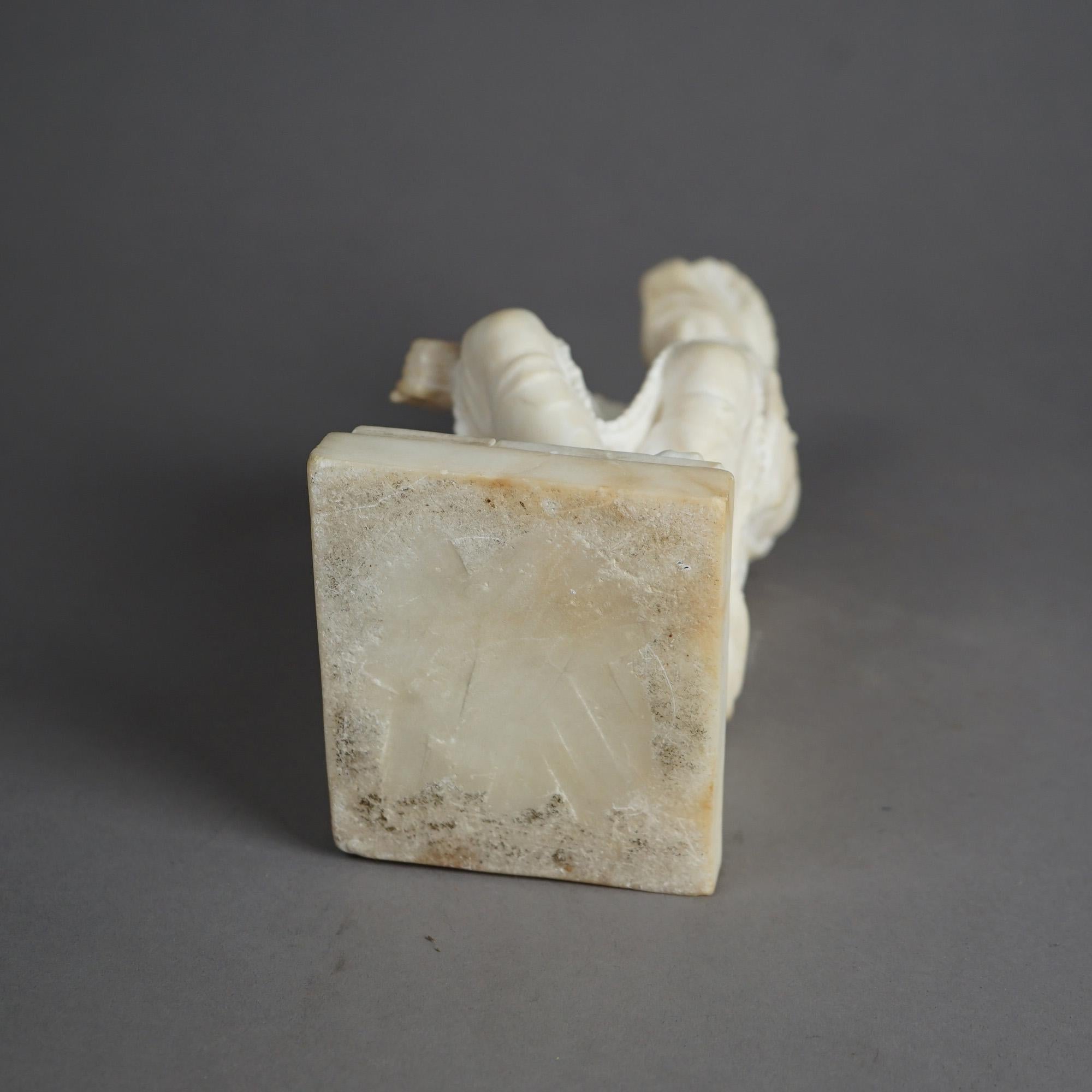 Antique Classical Alabaster after Michelangelo's Lorenzo de Medici C1890 8