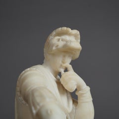 Antikes klassisches Alabaster nach Michelangelos Lorenzo de Medici, um 1890