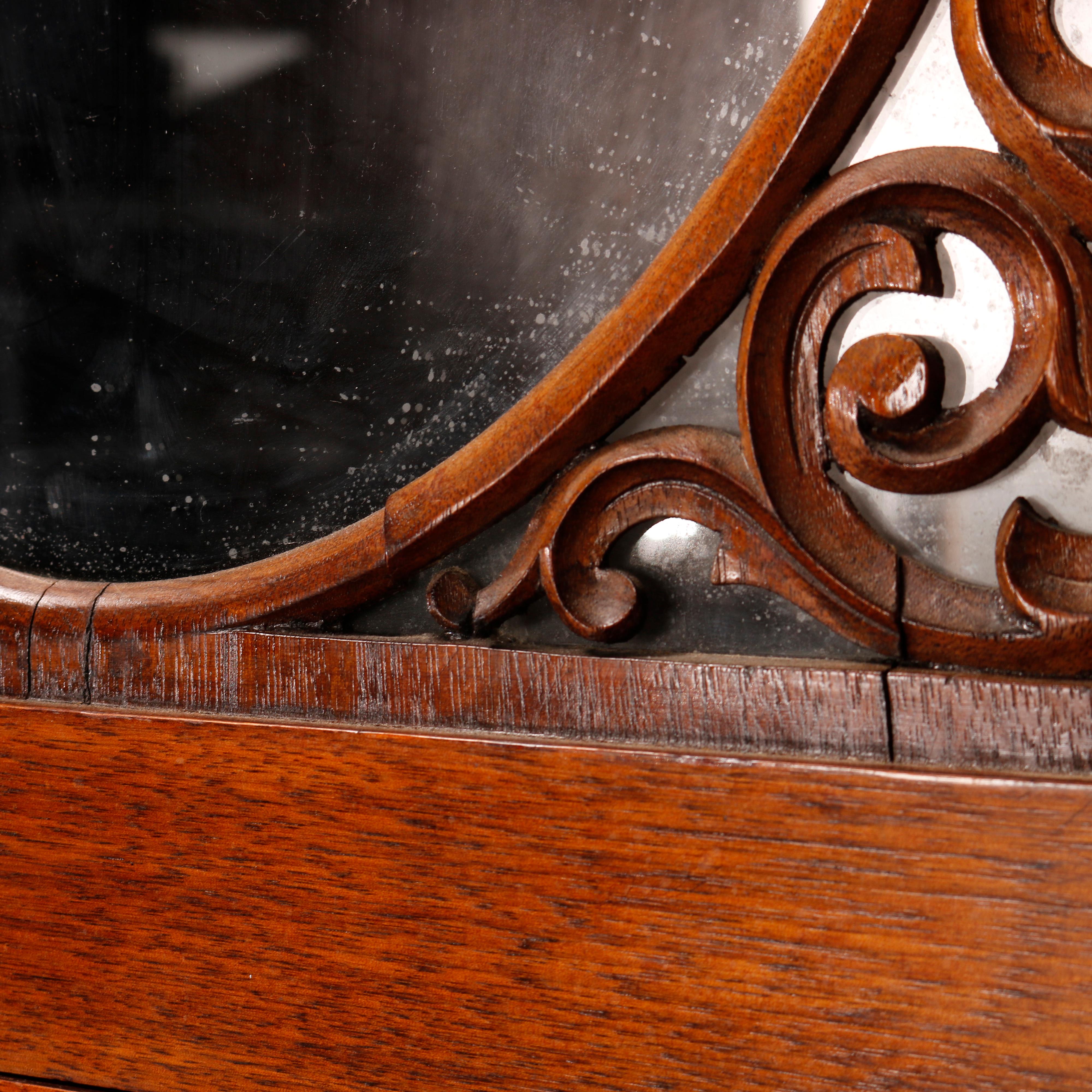 Antique Classical American Empire Carved Flame Mahogany Secretary Desk c1850 9
