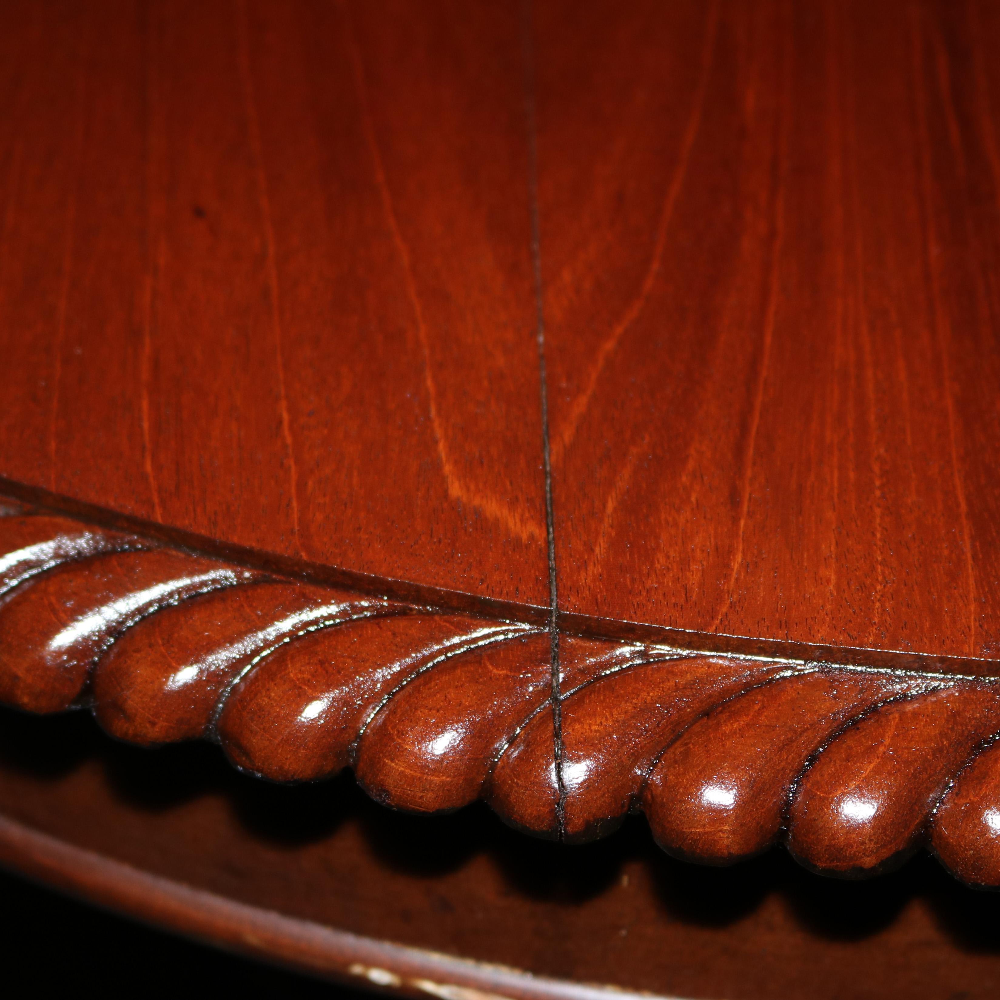 Classical American Empire Carved Mahogany Paw Foot Center Table, circa 1850 5