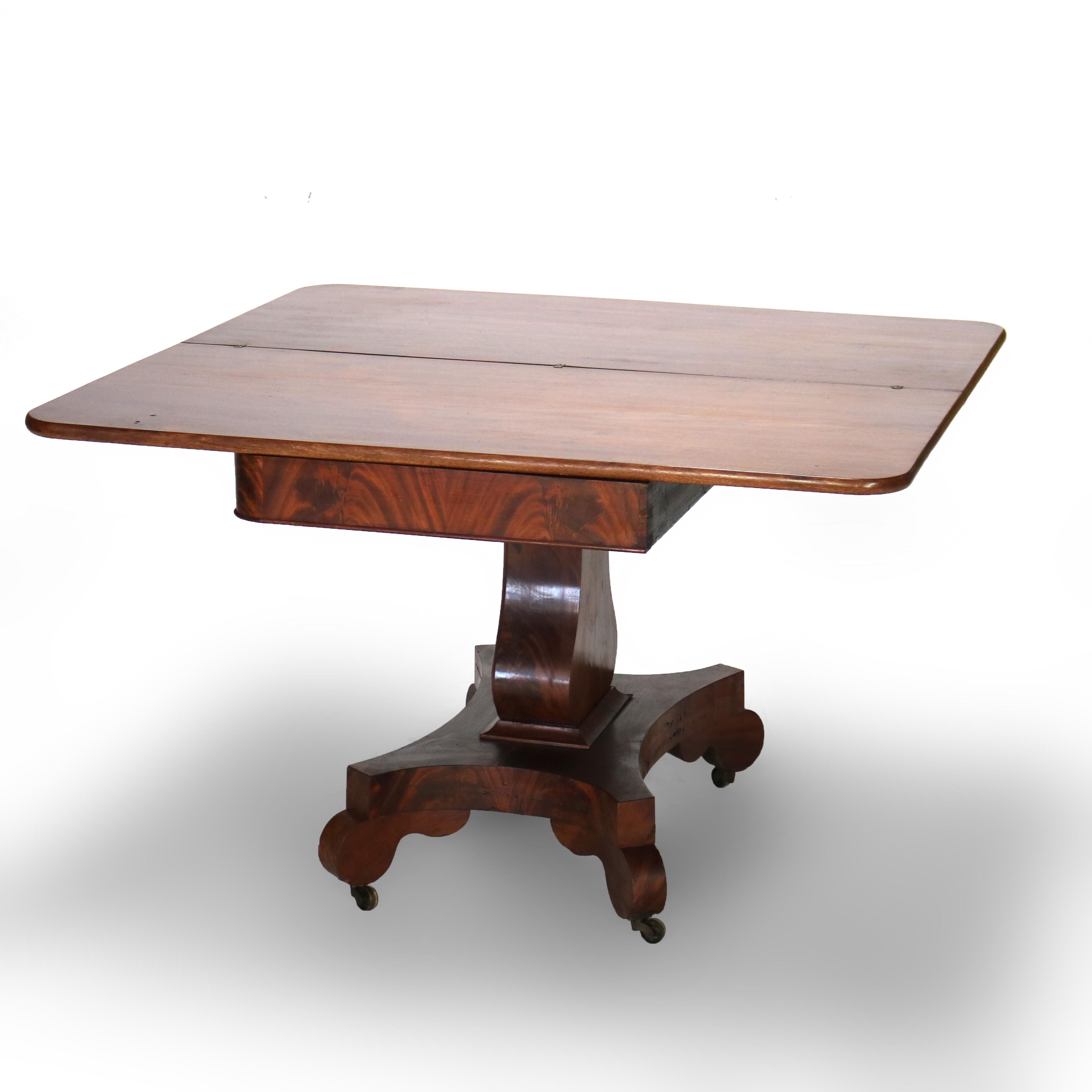 Antico tavolo da gioco classico americano in mogano a fiamma impero C1840 in vendita 8