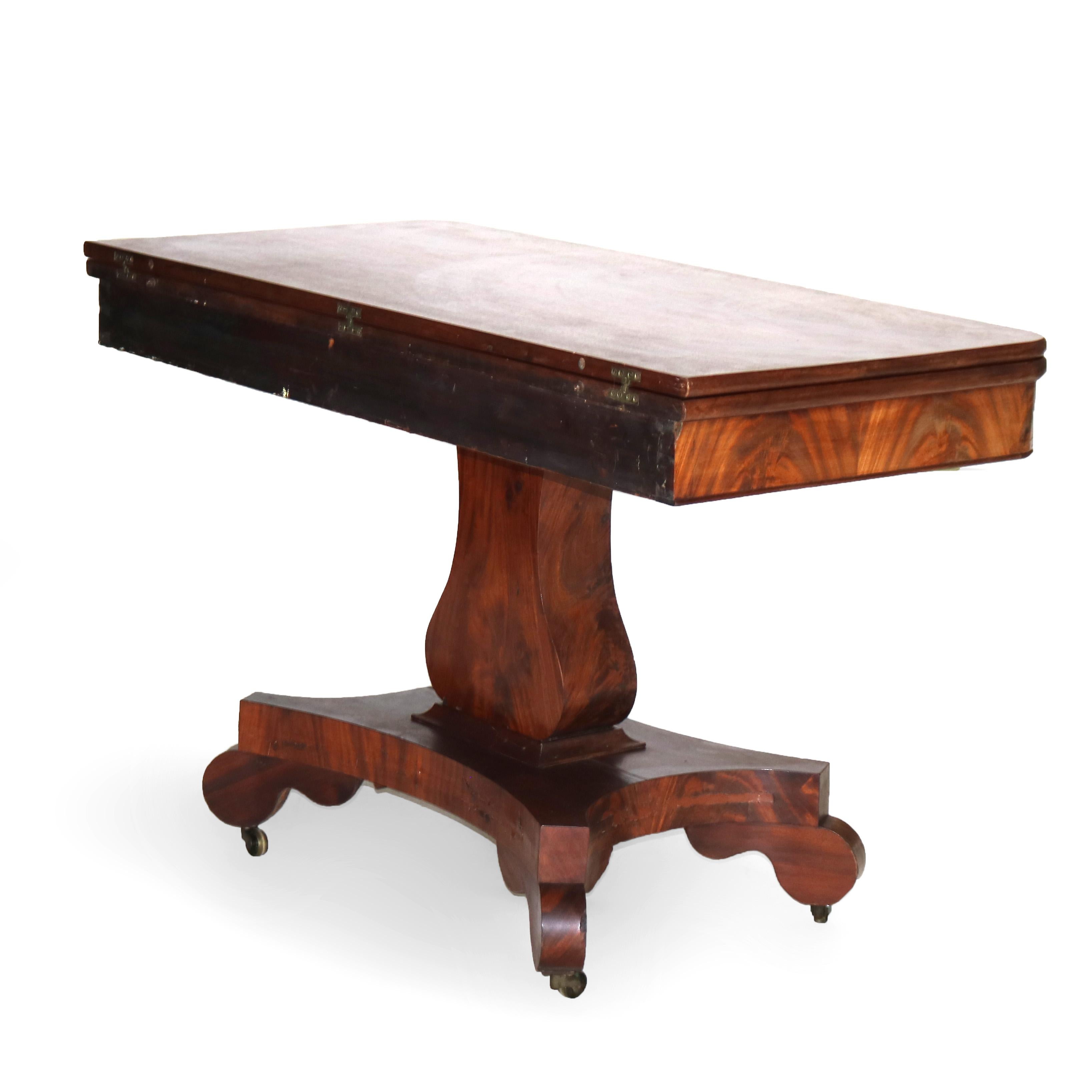 Antico tavolo da gioco classico americano in mogano a fiamma impero C1840 in vendita 10