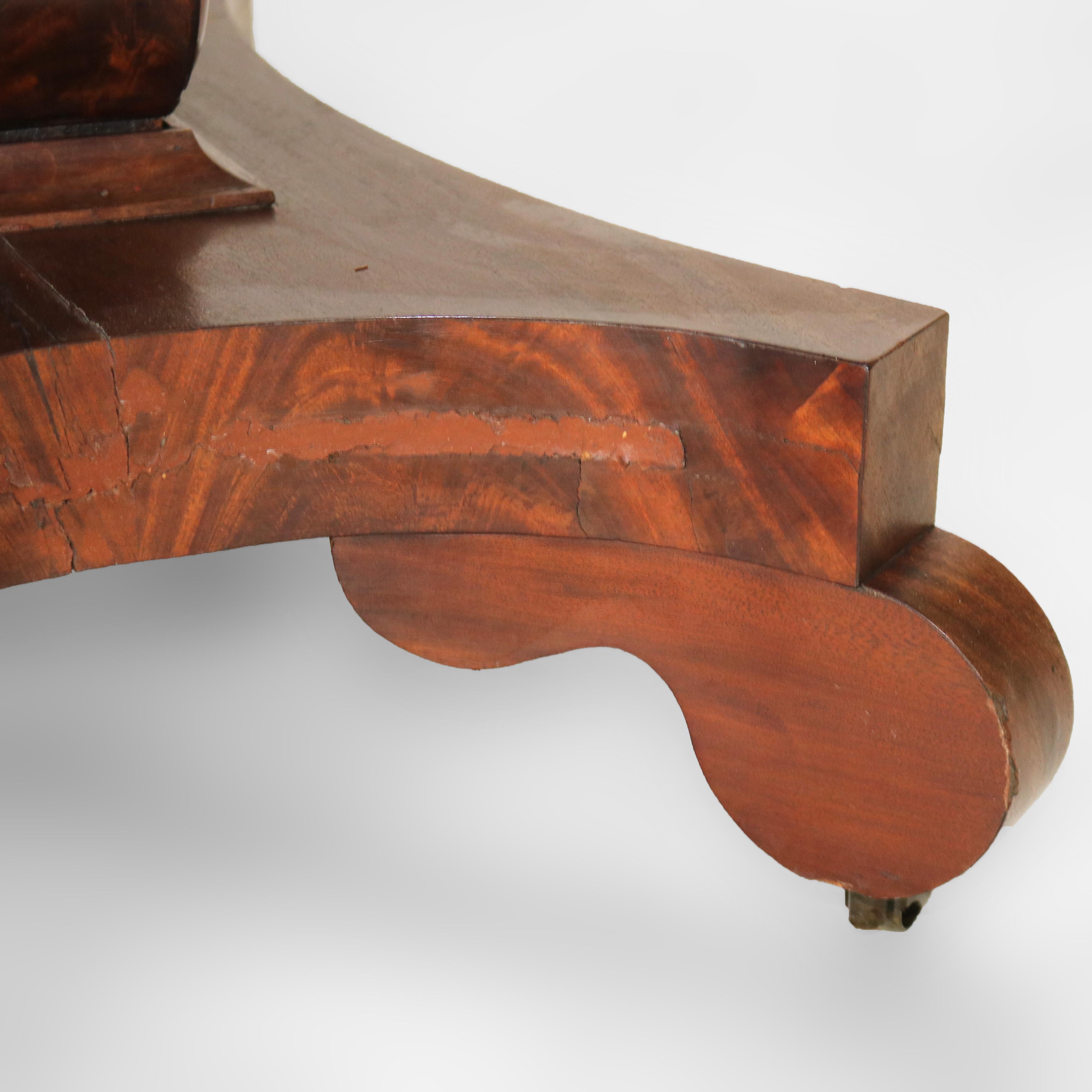 Antico tavolo da gioco classico americano in mogano a fiamma impero C1840 in vendita 12