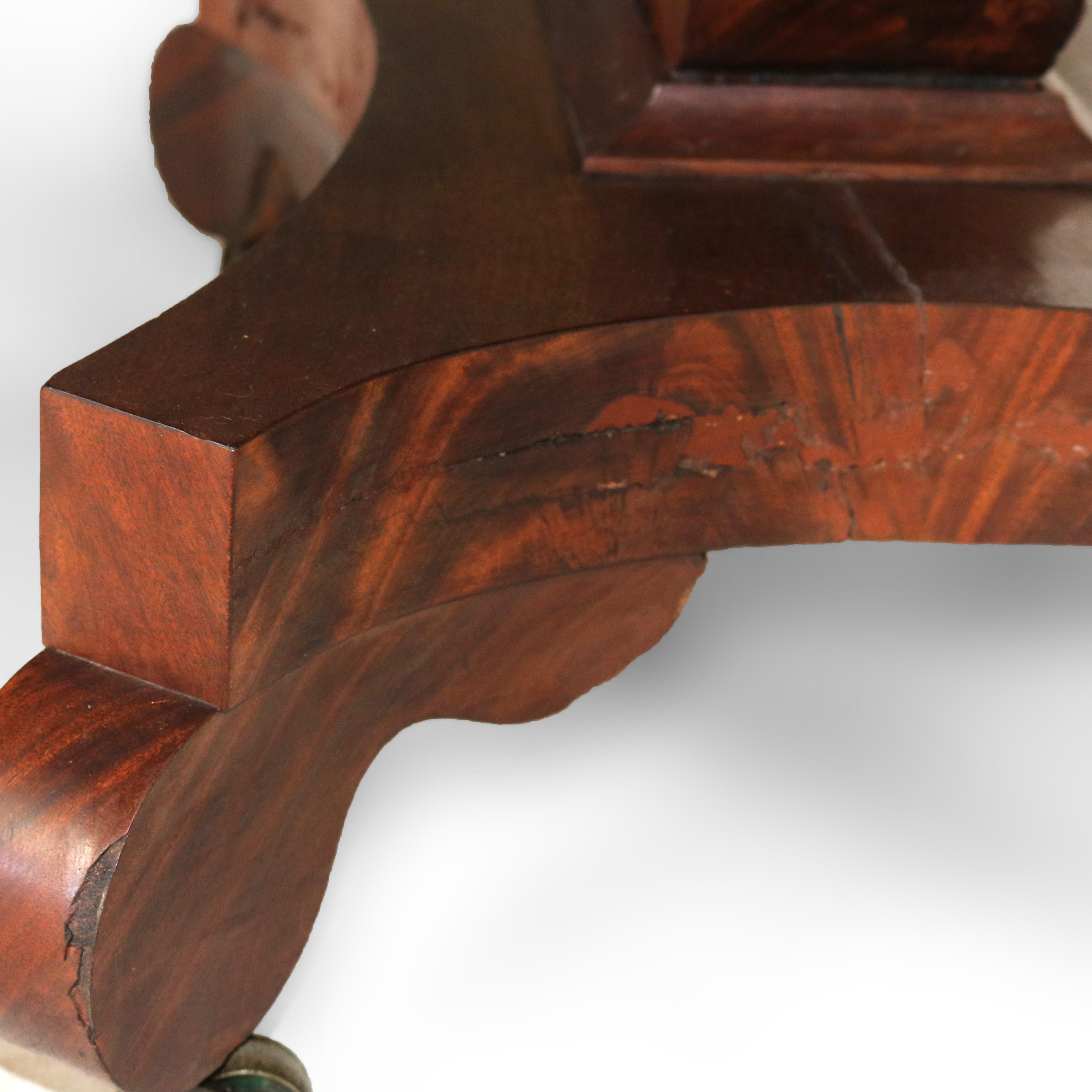 Antico tavolo da gioco classico americano in mogano a fiamma impero C1840 in vendita 13
